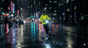 Jazda na elektrickej kolobežke v daždi: Sprievodca prežitím na mokrom asfalte