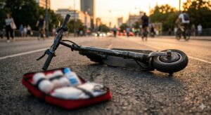 Prvá pomoc na kolobežke: Čo robiť, keď sa jazda skončí pádom?